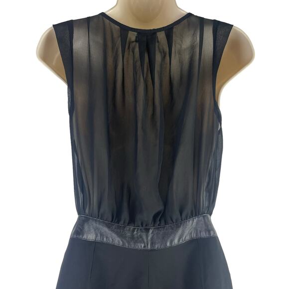 Silence+Noise UO Faux Wrap Chiffon Belted Romper Black Size 2 - Picture 7 of 9